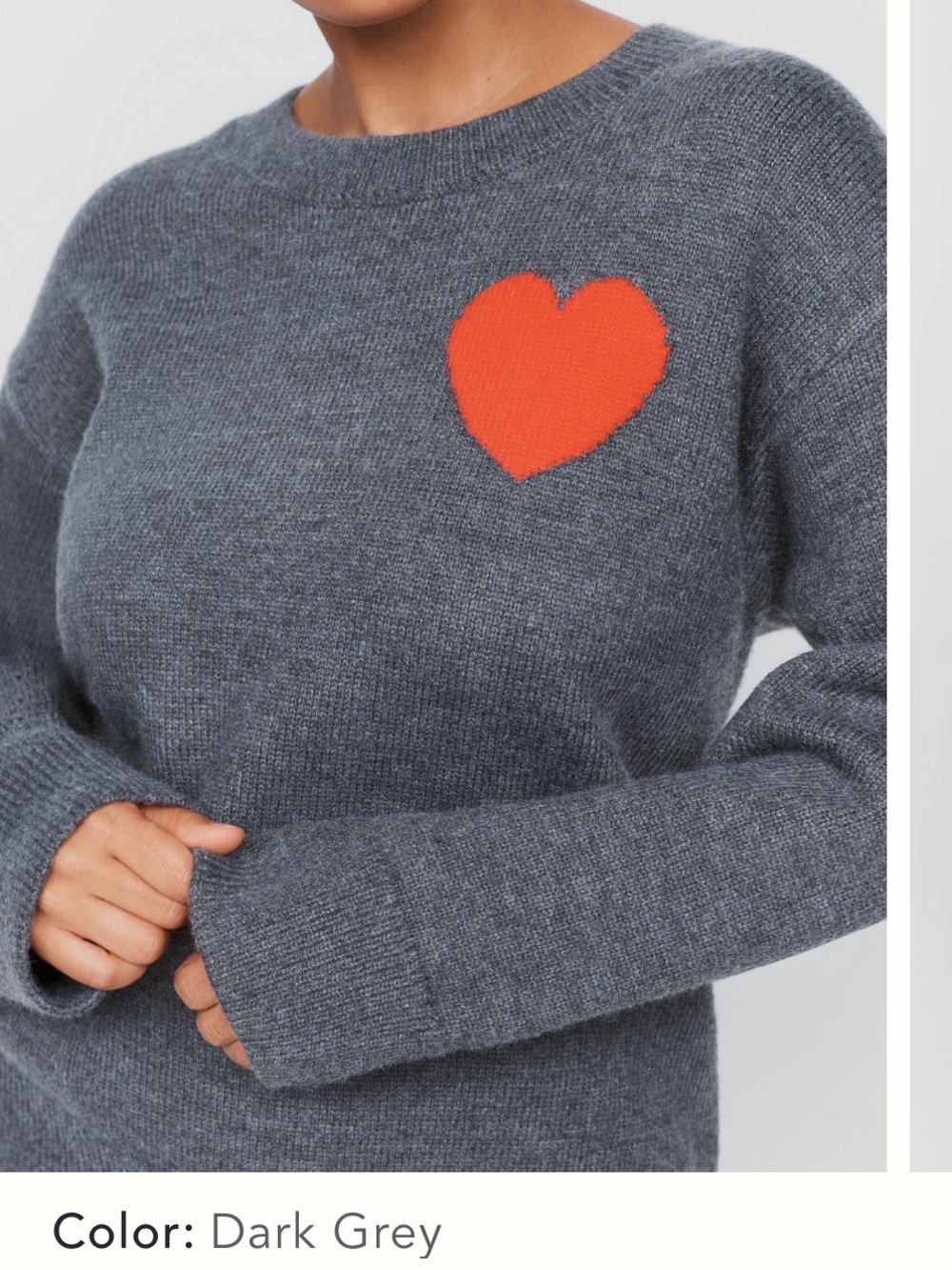 English Factory Plush Heart Patch Sweater Heart Patch Sweater in Gray Like New